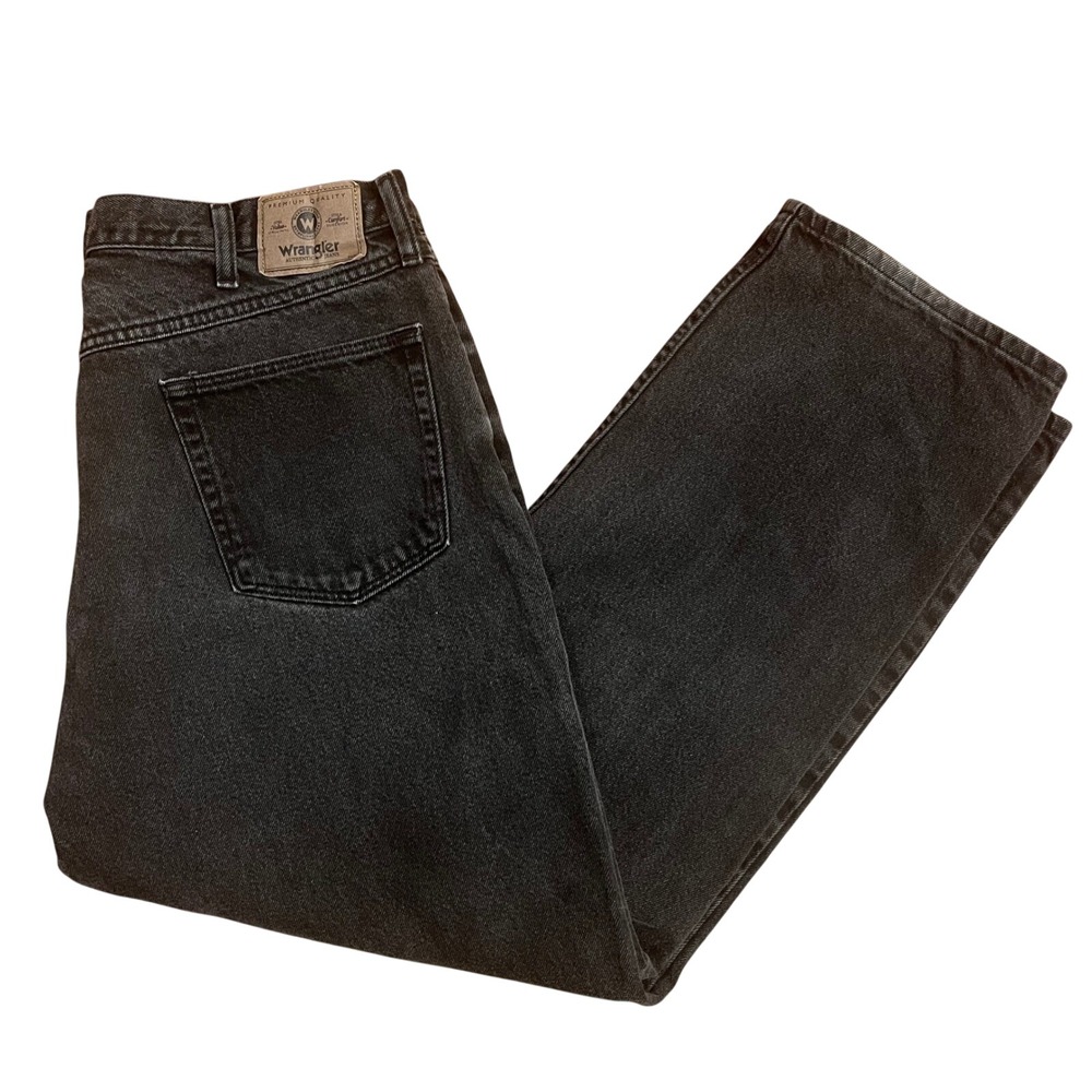 Wrangler Authentics Jeans Mens 38x30 Black Relaxed Fit Straight Leg 97601CB